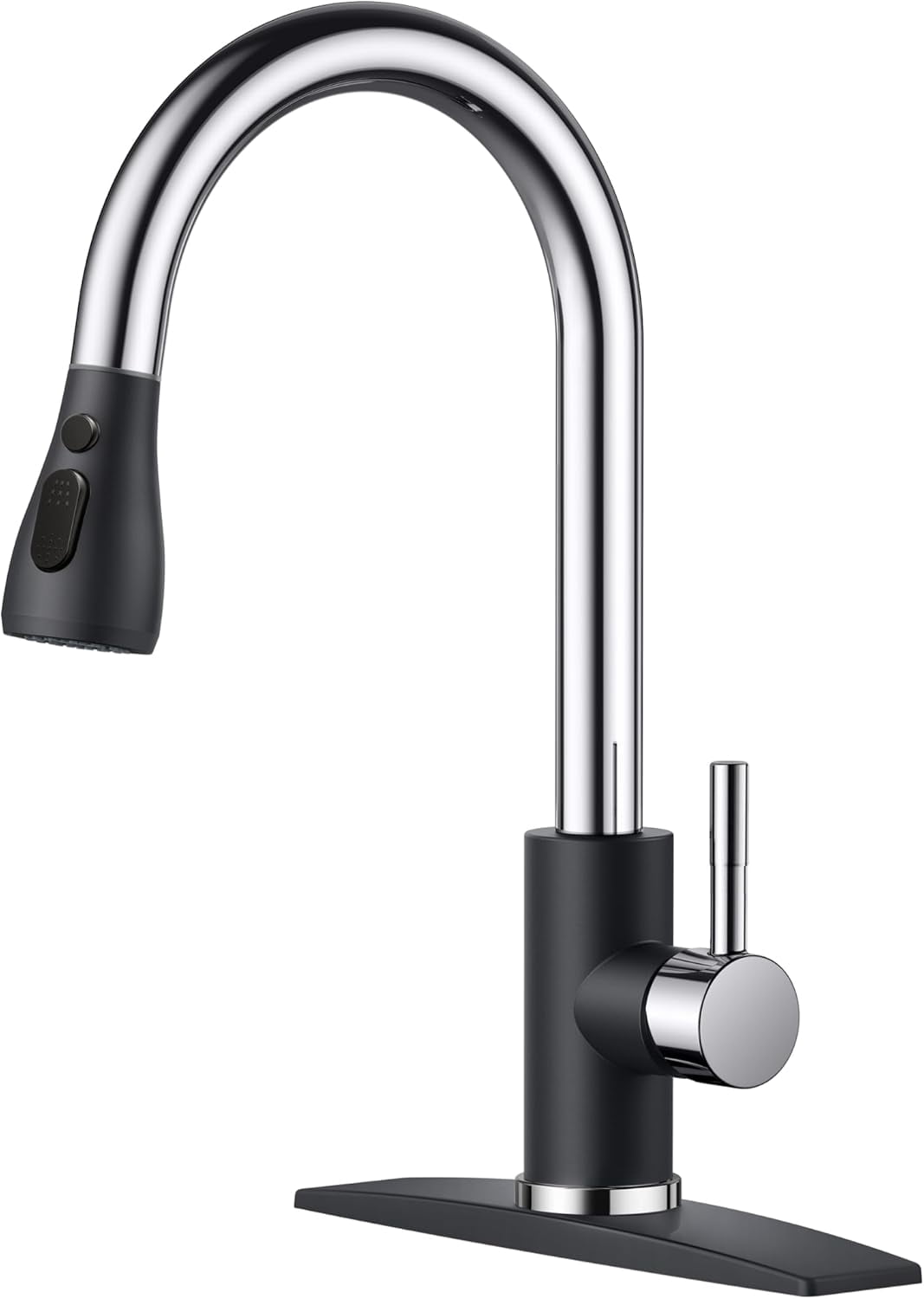 Black Kitchen Faucets, Kitchen Faucet with Pull Down Sprayer, High Arc