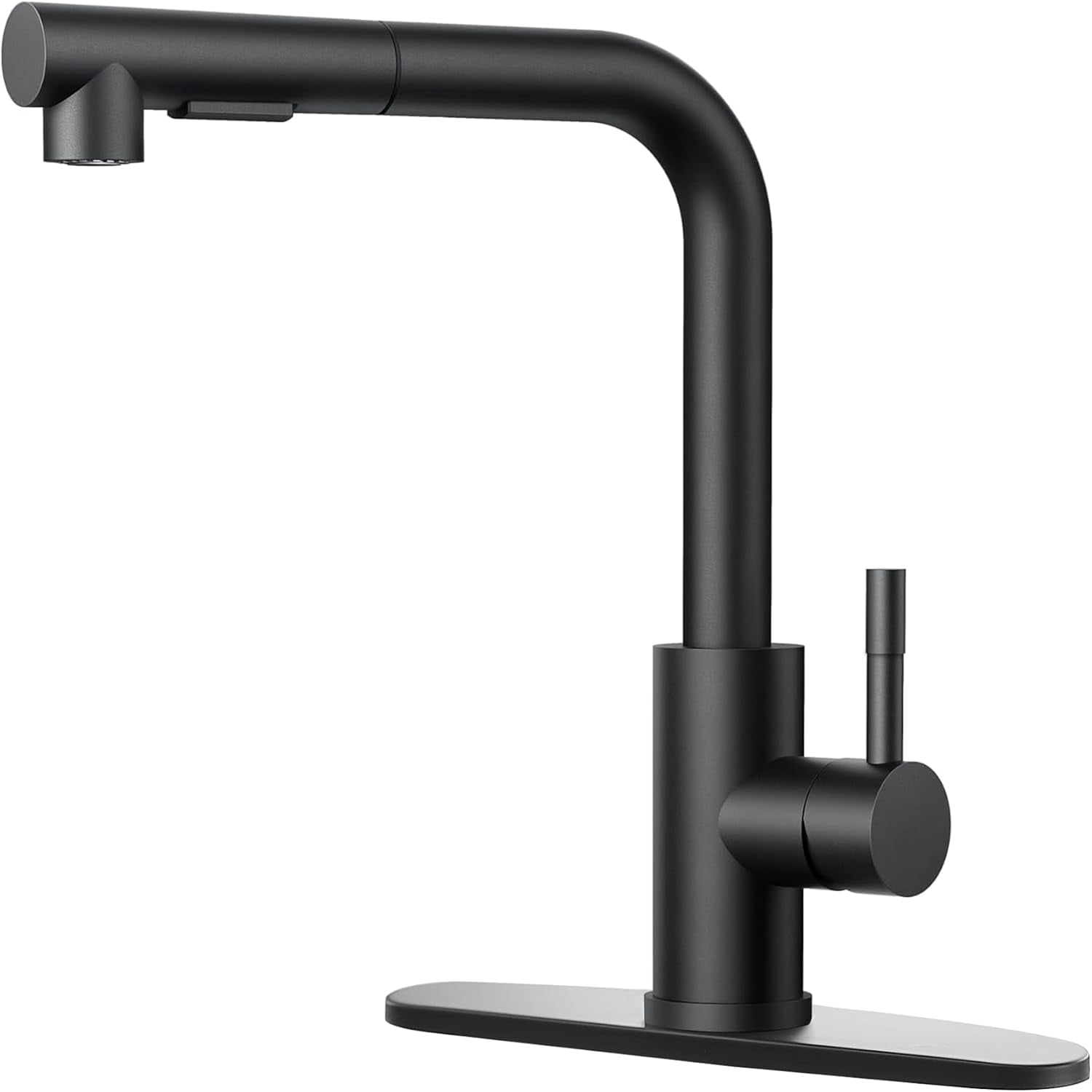 Matte Black Stainless Steel Pull Down Kitchen Faucet with Soap Dispenser