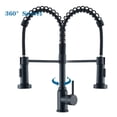 thumbnail image 1 of Black Kitchen Faucets with Pull Down Sprayer, Black Spring Commercial Kitchen Sink Faucet 1 Hole Stainless Steel Faucet for Kitchen Sink, RV Farmhouse, 1 of 10