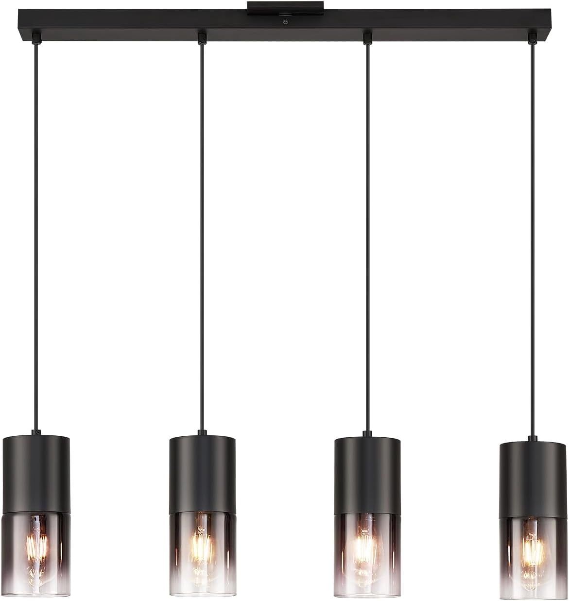 Black Kitchen Island Pendant Light Industrial Black Glass Pendant Lamp ...