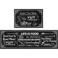thumbnail image 1 of Black Kitchen Mat Kitchen Rules Theme Kitchen Rugs Sets of 2, Non-Slip Farmhouse Chef Kitchen Floor Mats for in Front of Sink Kitchen Decor for Dining Room, Floor Home, Laundry, 1 of 6