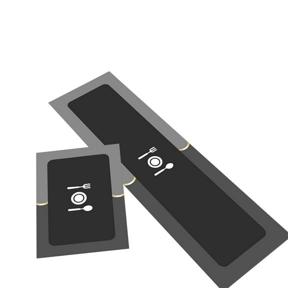 Black Kitchen Mat Set Anti Fatigue Comfort Floor Mat Waterproof And Non Slip For Standing Desk Laundry Room And Kitchen Use Machine Washable And Durable Design For Home And Office