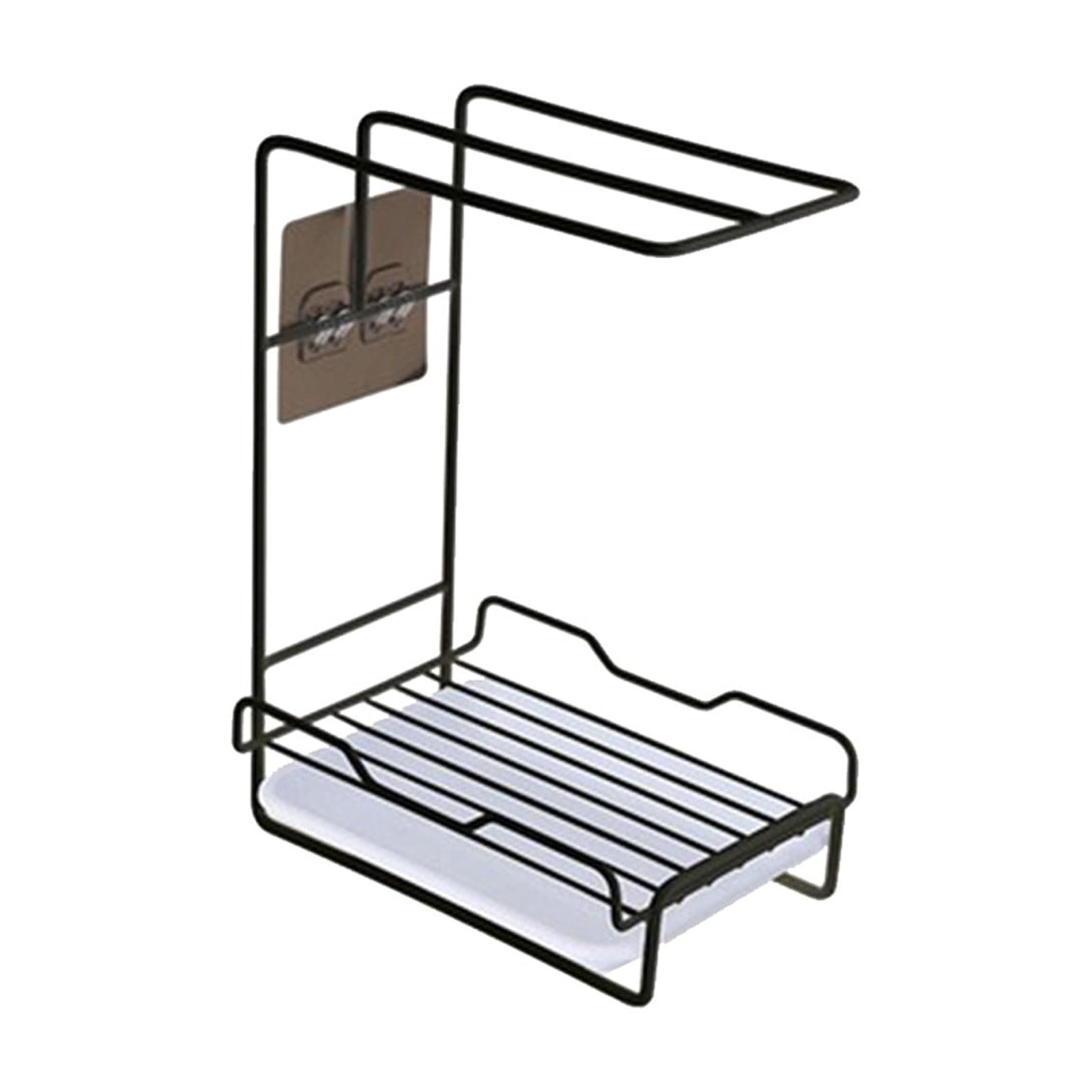Black Kitchen Rag Rack Drains Rack Sponge Towel Rack No Punch Hanging ...