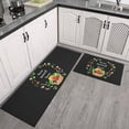 thumbnail image 1 of Black Kitchen Rug Set of 2 Non Slip Kitchen Mats for Floor Washable Farmhouse Runner Rug for Kitchen Decor--17*24 + 17*47 inches, 1 of 5