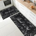 thumbnail image 1 of Black Kitchen Rugs and Mats, Anti-Fatigue Kitchen Rug Set of 2 Farmhouse Cushioned Kitchen Floor Mat, Standing Kitchen Mat Waterproof Non-Slip Mat, Black White Kitchen Decor - 17x30 and 17x47 Inch, 1 of 6