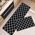 thumbnail image 1 of Black Kitchen Rugs and Mats Non Skid Washable Set of 2, Lattice Moroccan Style Kitchen Mats for Floor, Geometric Kitchen Runner Rug, Modern Abstract Kitchen Decor, 1 of 6