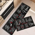 thumbnail image 1 of Black Kitchen Rugs and Mats Non Skid Washable Set of 2, Red Love Heart Kitchen Mats for Floor, My Sweet Home Kitchen Runner Rug, Modern Phrase Doodle Kitchen Decor, 1 of 6