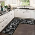 thumbnail image 1 of Black Kitchen Rugs and Mats Non-Slip, Washable, Absorbent Stain Resistant,Durable and Easy to Clean for Kitchen, Laundry, Living Room, Bedroom, Bathroom, Front Door,17"x47"+17"x30", 1 of 6