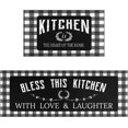 thumbnail image 1 of Black Kitchen Rugs and Mats Sets of 2,Black White Buffalo Plaid Kitchen Decoration Non-Slip Absorbent Kitchen Mats for Sink Waterproof Runner Rug for Laundry Room, 1 of 6