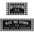 thumbnail image 1 of Black Kitchen Rugs and Mats Sets of 2,Black White Buffalo Plaid Kitchen Decoration Non-Slip Absorbent Kitchen Mats for Sink Waterproof Runner Rug for Laundry Room, 1 of 6