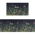 thumbnail image 1 of Black Kitchen Rugs and Mats Sets of 2, Funny Kitchen Decoration Rubber Backing Non-Slip Absorbent Mats for Sink Waterproof Runner Rug for Laundry Room 17x30+17x48inch, 1 of 6