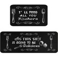 thumbnail image 1 of Black Kitchen Rugs and Mats Sets of 2, Funny Kitchen Decoration Rubber Backing Non-Slip Absorbent Mats for Sink Waterproof Runner Rug for Laundry Room 17x30+17x48inch, 1 of 7