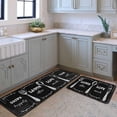 thumbnail image 1 of Black Kitchen Rugs and Mats Non-Slip, Washable, Stain and Fade Resistant, Suitable for Kitchen Mat Set of 2 Dinnerware Kitchen Decor, 1 of 5