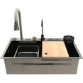 Black Kitchen Sink Digital Display Waterfall Sink Stainless Steel