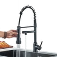 thumbnail image 1 of Black Kitchen Sink Faucet Pull Down Sprayer Single Handle 1Hole Swivel Mixer Tap, 1 of 12