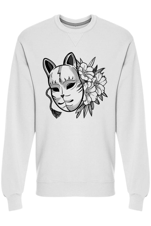 Black Kitsune Mask Sweatshirt Men -Image by Shutterstock, Male Medium