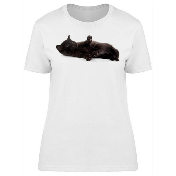 Black Kitten Laying Down T-Shirt Women -Image by Shutterstock, Female 3X-Large