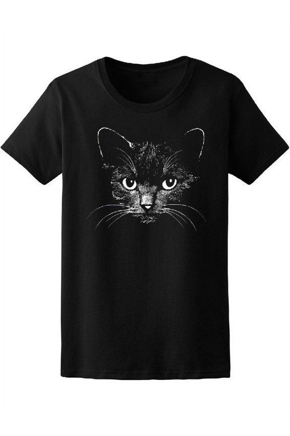 Black Kitty Head T-Shirt Women -Image by Shutterstock, Female Small