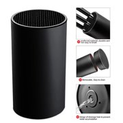 Black Knife Holder Block Slim Universal Knife Display Organizer 12 Slots Storage Stand with Drain Hole,Detachable Slots Easy to Clean