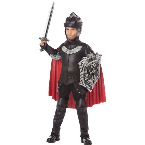 Black Knight Halloween Fancy-Dress Costume for Child, Big Boys L (10-12)