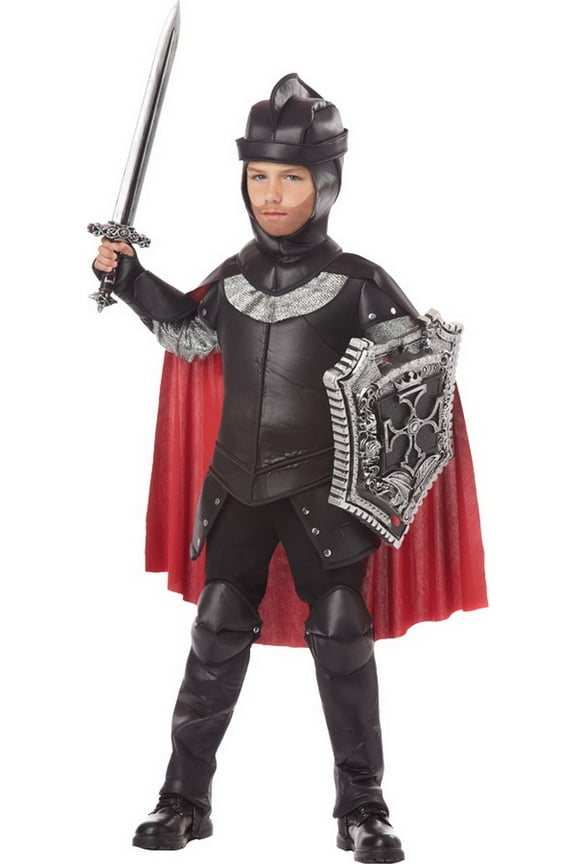 Black Knight Halloween Fancy-Dress Costume for Child, Big Boys L (10-12)