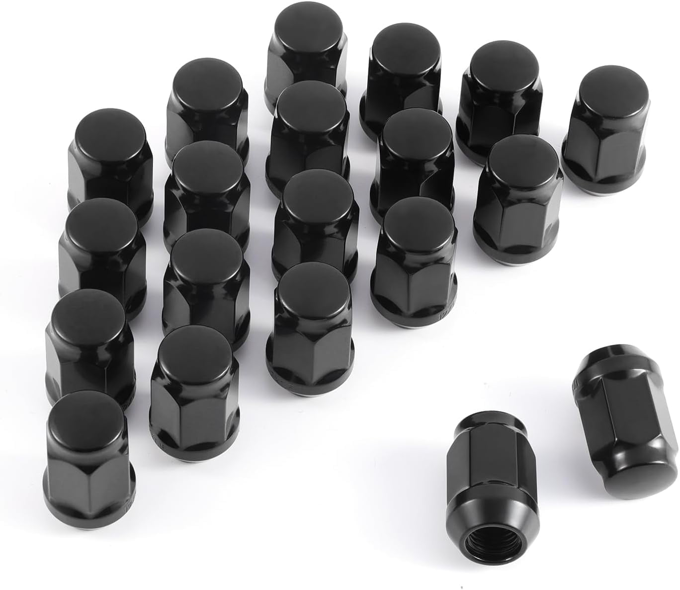 M12x1.5 Wheel Lug Nuts, One-Piece Design Bulge Acorn Chrome Lug Nuts for Ford Fusion, Mazda, Chevy Equinox, 20 Count
