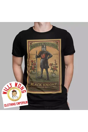 Black Knight Monty Python T-Shirt Retro Movie 70s 80s The Holy Grail Tee Gift