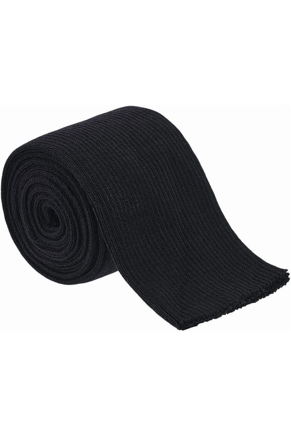 Black Knit Cuff Ribbing 43x2.9 Inch Ribbing Cuff Sleeve Tubular Rib Cuffing Replacement for DIY Waistband Leg Arms Wear Padded Jacket Sportswear Cuffs Extension