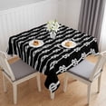 thumbnail image 1 of Black Knot Table Cloth Waterproof Tablecloths, Nautical Striped Monochrome Ocean Tablecloth Dining Table Cover for Kitchen Party Tabletop Outdoor, Square Tablecloth 60x60 Inch, 1 of 9