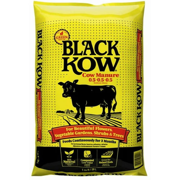 Black Kow Composted Cow Manure Organic Fertilizer, 1 cu ft with Beneficial Microbes