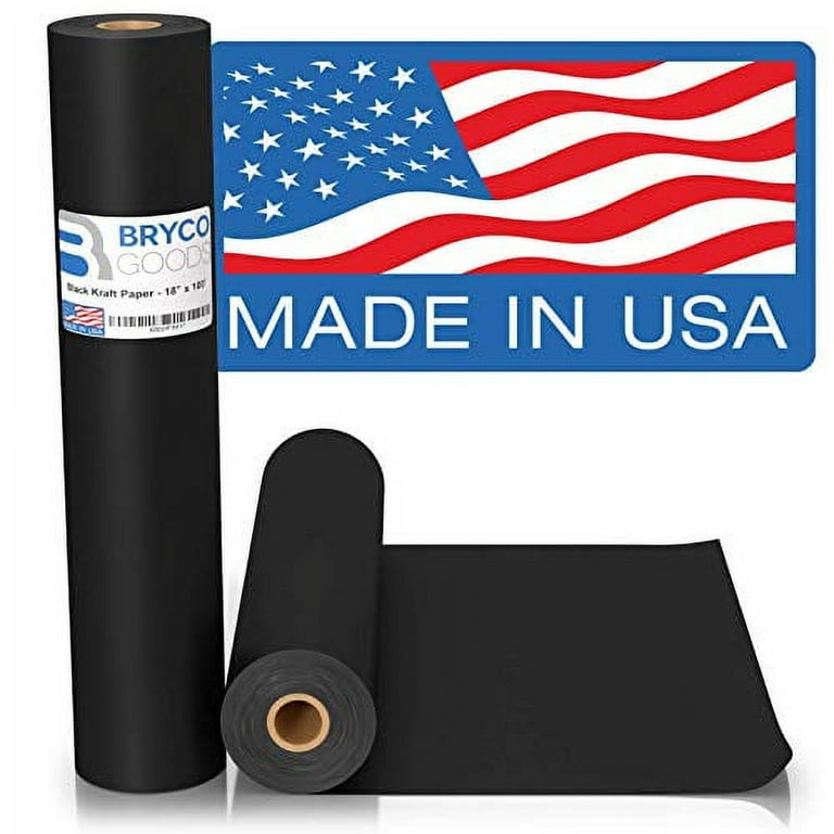 Black Kraft Arts and Crafts Paper Roll - 18 inches by 100 Feet (1200 Inch)  - Ideal for Paints, Wall Art, Easel Paper, Fadeless Bulletin Board Paper,  Gift Wrapping Paper and Kids