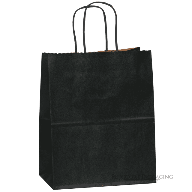 Black Kraft Paper Bags, 8"x4.75"x10.25", 25ct