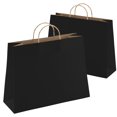 thumbnail image 1 of Black Kraft Paper Bags with Handles Bulk, 16 x 6 x 12 Inch. Pack of 250 Kraft Paper Gift Bags with Handles. 150 GSM Kraft Bags with Handles. Paper Shopping Bags with Handles. Gift Bags, 1 of 7