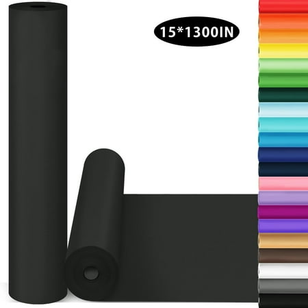 Black Kraft Paper Roll - 15 inches x 1300inches - Recyclable Paper Perfect for for Crafts, Art, Wrapping, Packing, Postal, Shipping, Dunnage & Parcel