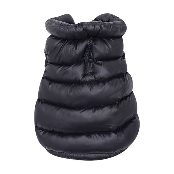 Black L Dog Coat Winter Jacket For Small Pets Windproof Water-Repellent Fabric With Zipper Closure For Outdoor Activities And Cold Weather