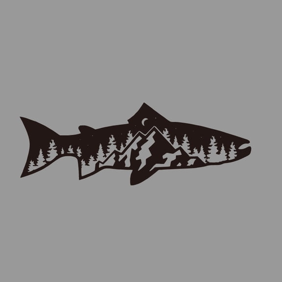 Black-L-Four Wheel Drive Stickers for SUV, Vinyl Decals for Car Window, Glass Body, Forest and Fish, Outdoors, Offroad, Car Accessories