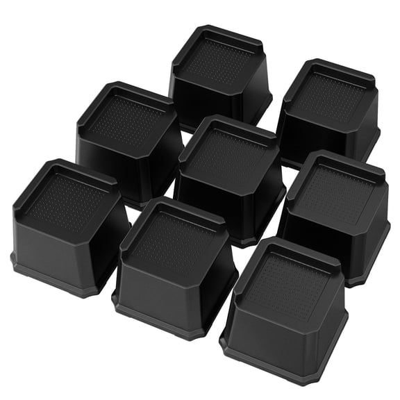 Black L Shape 8 Pack 3 Inch Furniture Risers for Couch Sofa Bed Frame
