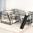 thumbnail image 1 of Black L-shaped Bunk Bed With Twin Loft And Useful Traits - Metal & For Family Living Spaces Size Functional Desk Strong Modern Families, 1 of 2