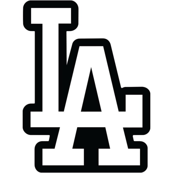 Black LA Logo Vinyl Sticker Decal, Los Angeles Baseball Fan Art, Minimalist Black Aesthetic Accessories for Laptop, Water Bottle, Hydro Flask, Tumbler, Car Window, Bumper, Truck, Cooler (5"x3.7")