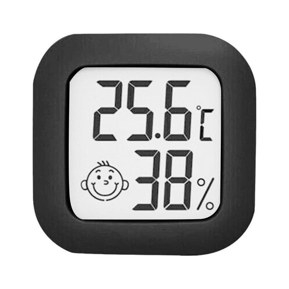 Black LCD Digital Humidity Temperature Thermometer Meter Hygrometer Room F3L6