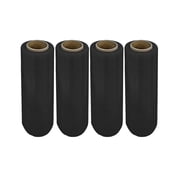 Black LDPE 80 Gauge 18x1500ft Stretch Film - Industrial Grade Pack of 4