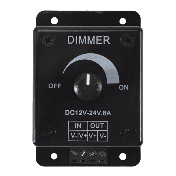 Black LED Dimmer Switch DC 12V 24V 8A Adjustable Brightness Lamp Bulb Strip Driver Single Color Light Power Supply Controller,1* LED Dimmer Switch,black