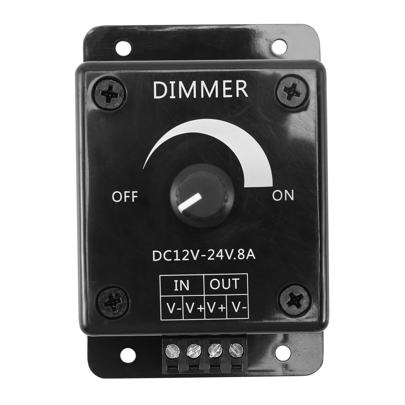 Black LED Dimmer Switch DC 12V 24V 8A Adjustable Brightness Lamp Bulb