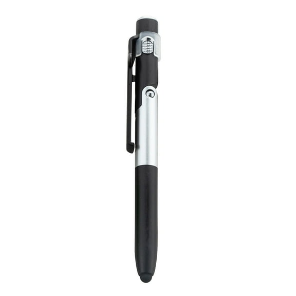 Black LED Foldable Pen Light – 3-in-1 Ballpoint Pen with Reading Light & Phone Stand, Retractable 1.1mm Needle Point, for Night Writing Video Calls, 1pc