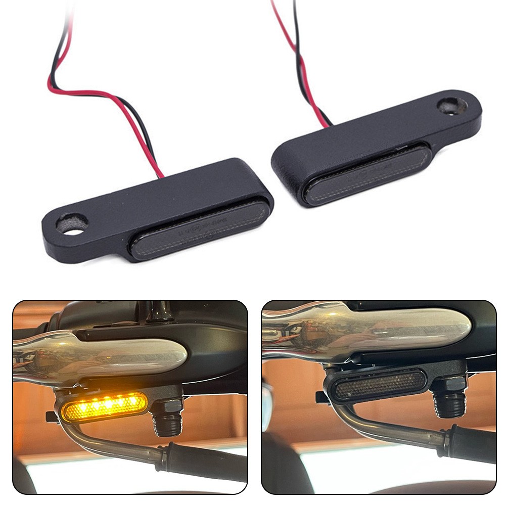 Black Led Handlebar Marker Lights Indicator For Harley Dyna Sportster Softail