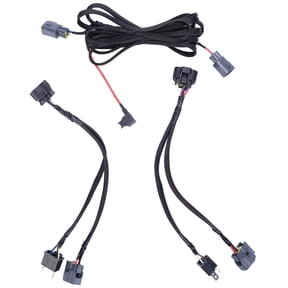Black LED Headlight Wiring Harness with DRL Daytime Running Light Adapter Conversion Kit Replace LF532H for Toyota Tundra 2014-2019 Plug and Play Headlight Upgrade Electrical Conversion Harness