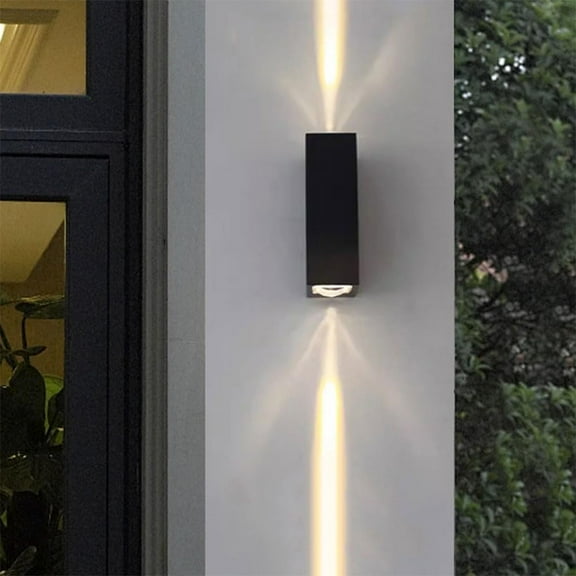 Black LED Outdoor Wall Sconce Aluminum Lamp Body Wall Light IP65 Waterproof Wall Lamp Modern Durable Exterior Wall Light Anti-Glare Wall Lighting for House Yard Hallway Outdoor Indoor