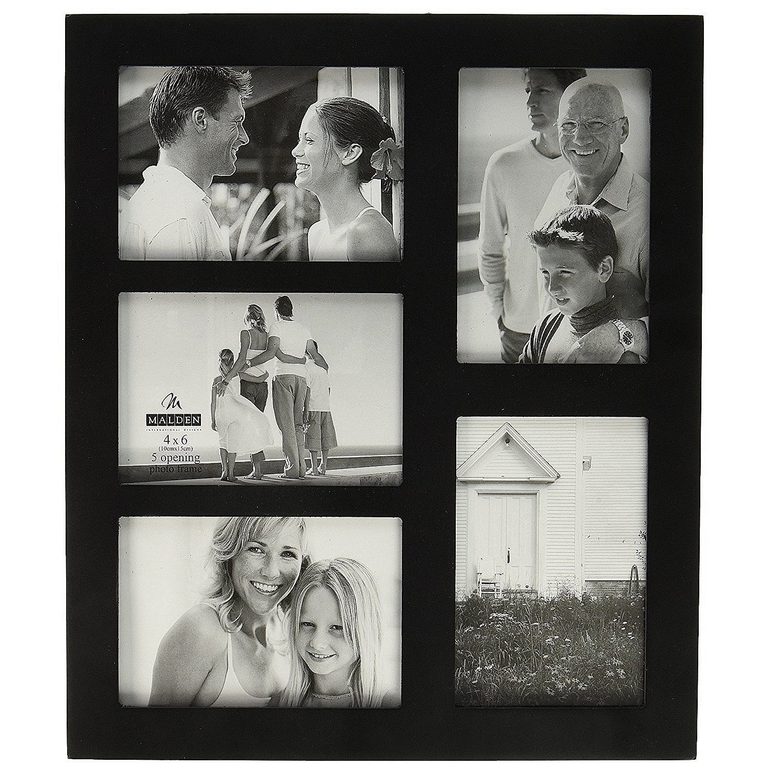 Black LINEAR Collage displays 5 4x6 prints by Malden 4x6