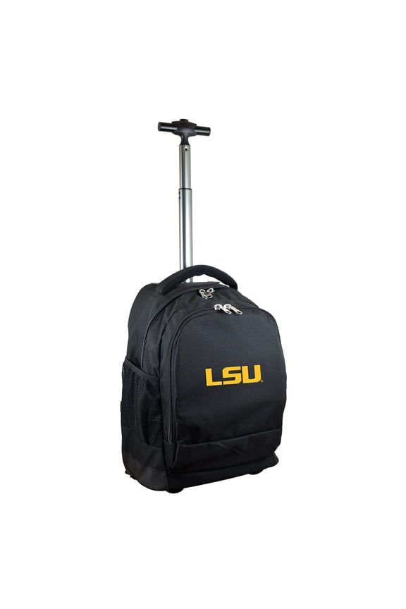 Black LSU Tigers 19'' Premium Wheeled Backpack