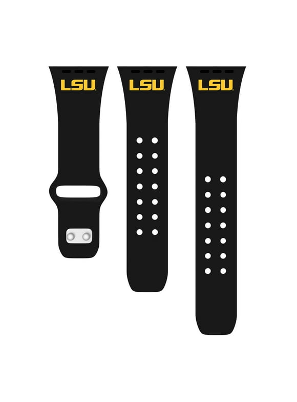 Black LSU Tigers Logo Silicone Apple Watch Band